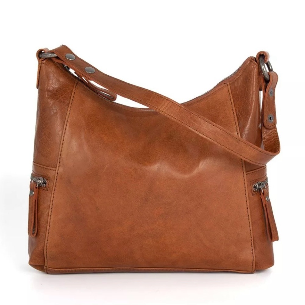 Spikes&Sparrow Leather Shoulder Bag Toronto Brandy Cognac Patina Bronco Leather